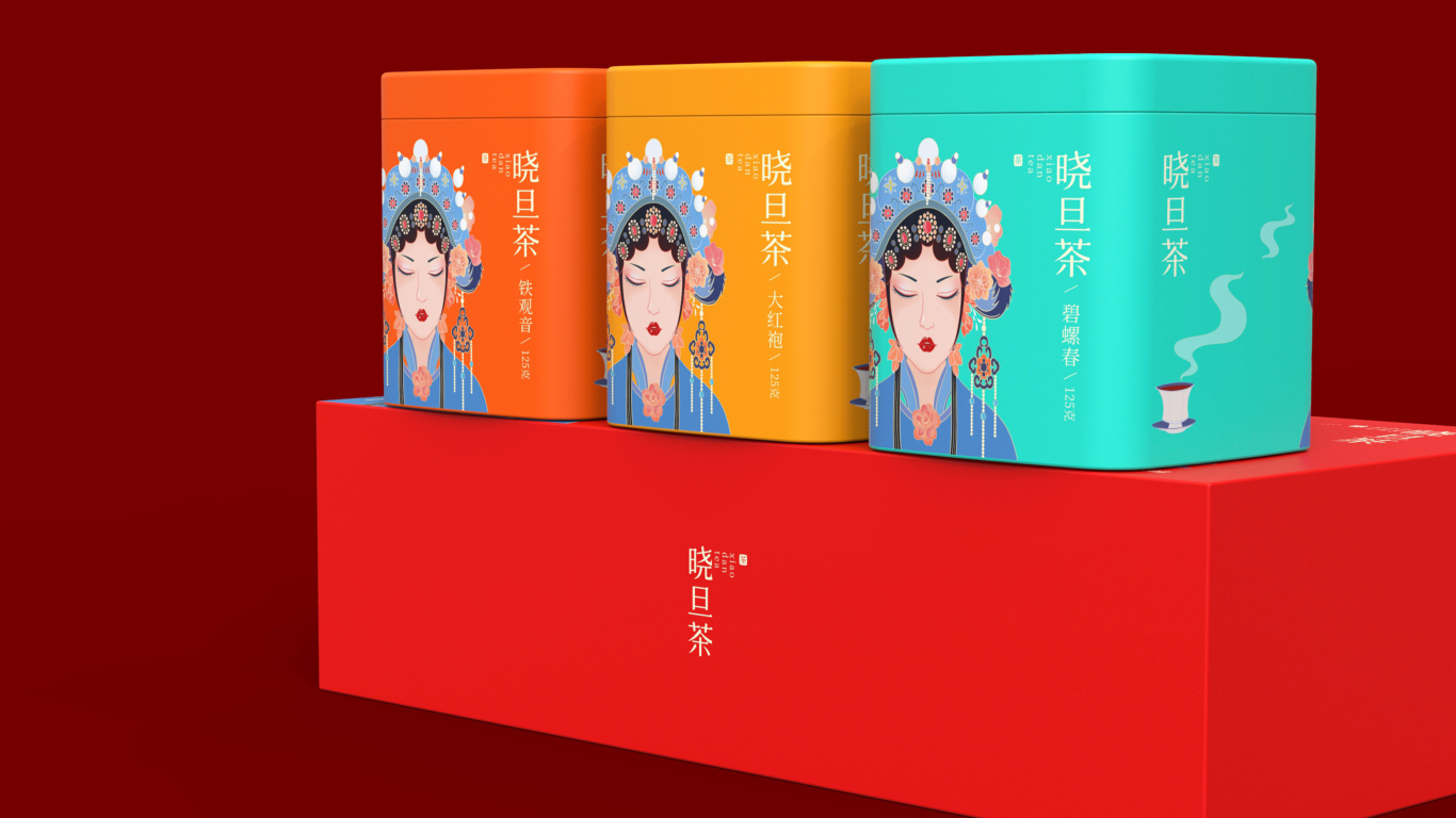 晓旦茶标志及包装设计 | 插画 中式 国潮图20