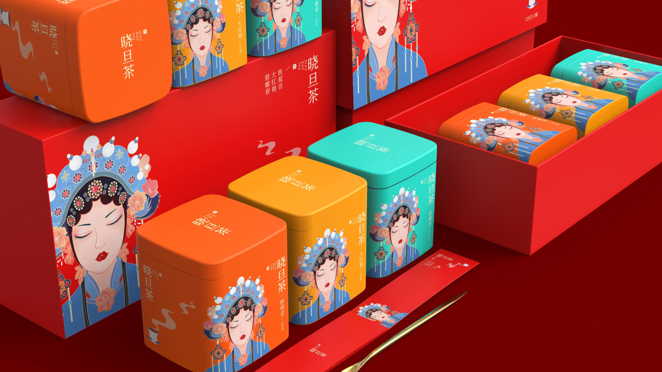 晓旦茶标志及包装设计 | 插画 中式 国潮图35