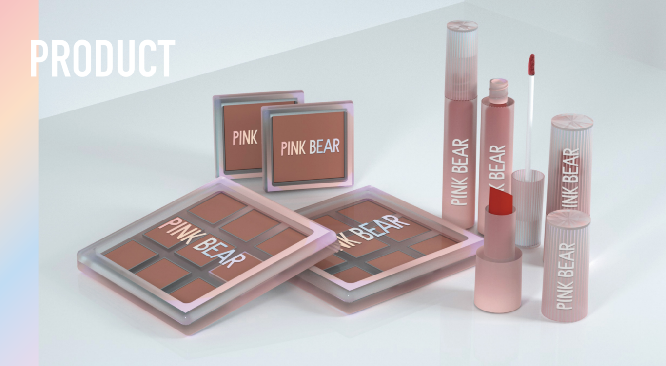 彩妝PINKBEAR LOGO品牌概念提案圖3