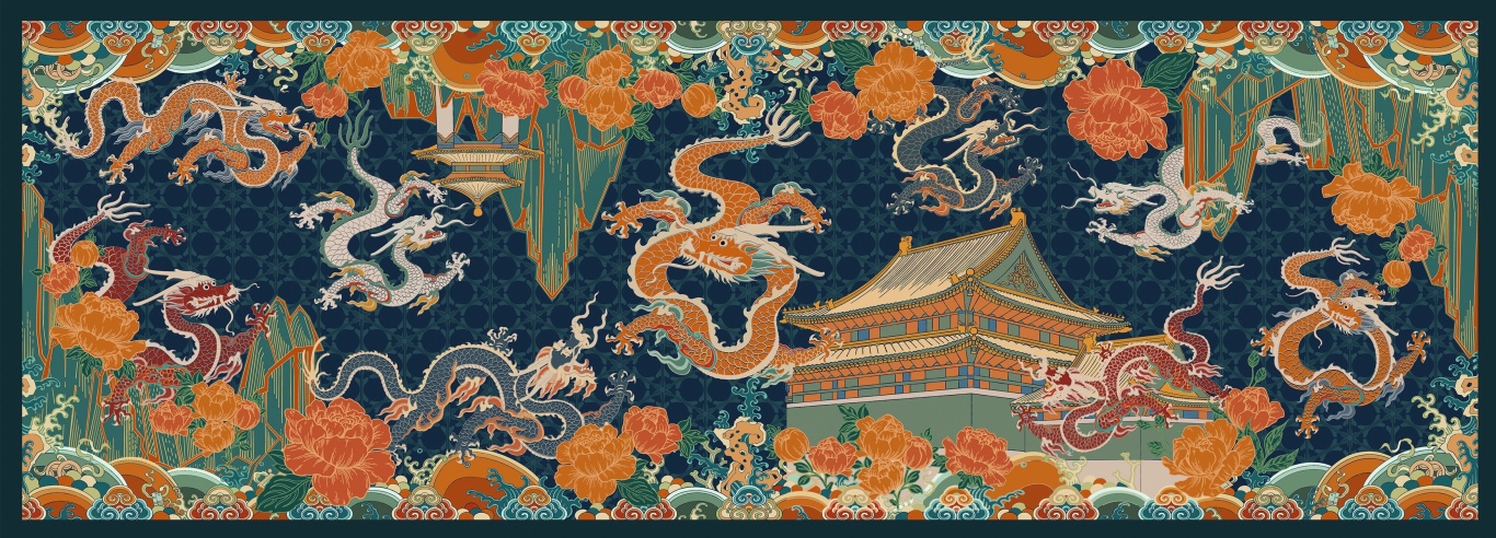 中国龙系列围巾图0