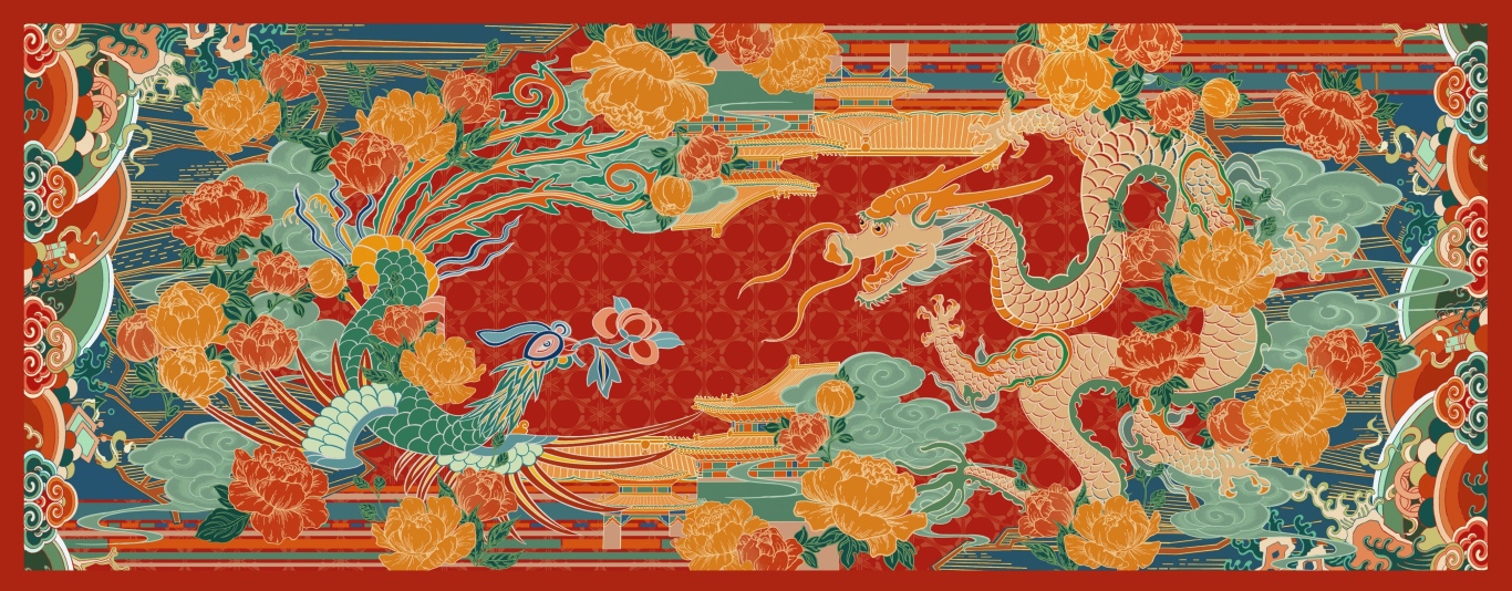 中国龙系列围巾图1