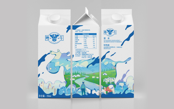 粤牛奶制品包装设计