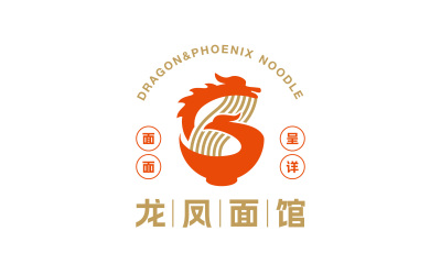 龍鳳面館餐飲品牌logo設計