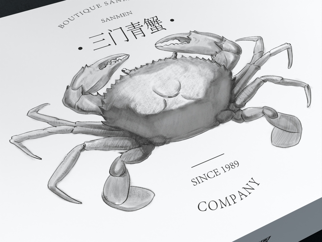 原创手绘螃蟹插画包装设计图1