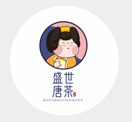 奶茶店 古风logo  盛世唐茶