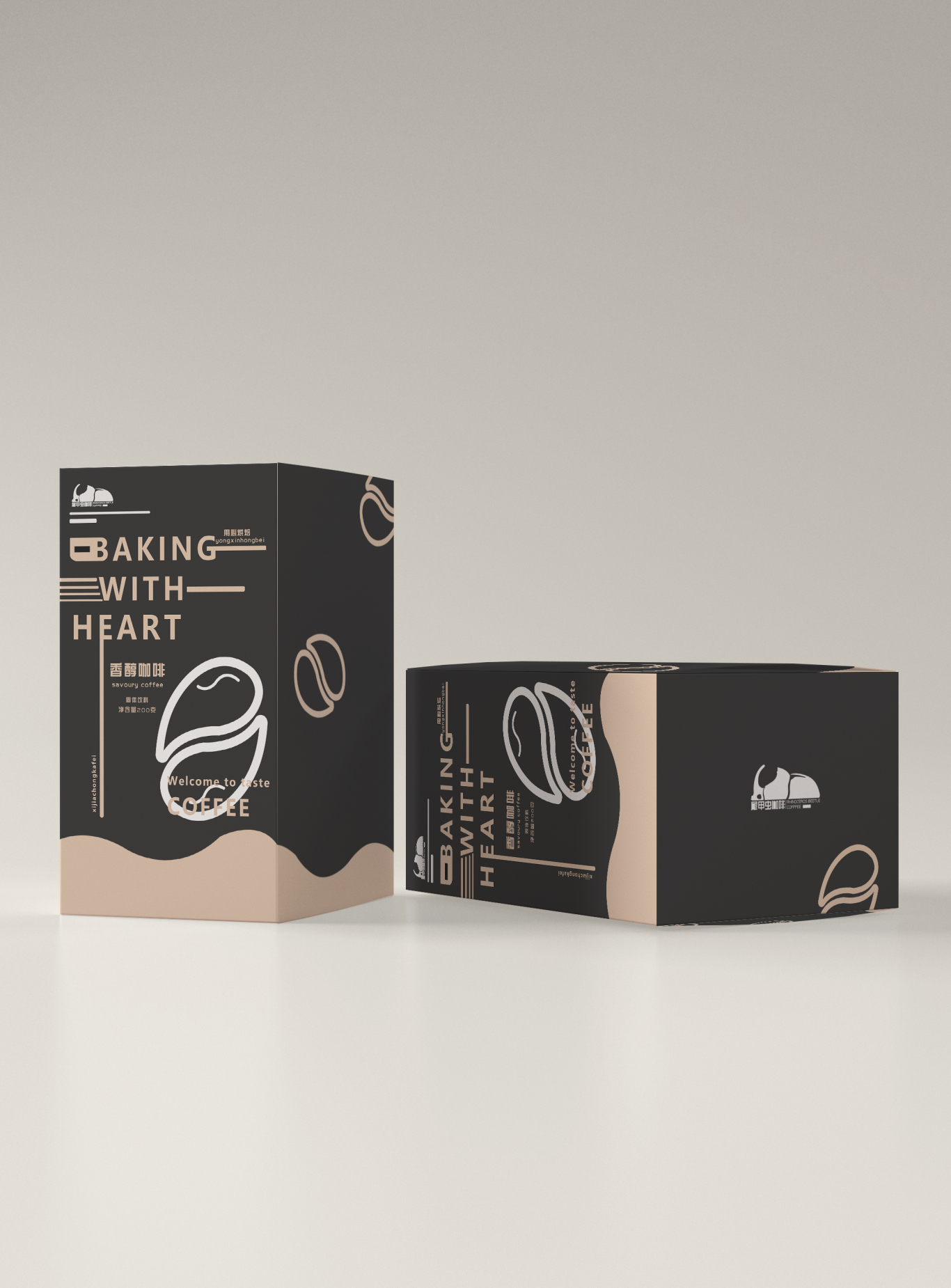 犀甲蟲咖啡品牌的簡約高級感咖啡包裝設計圖4
