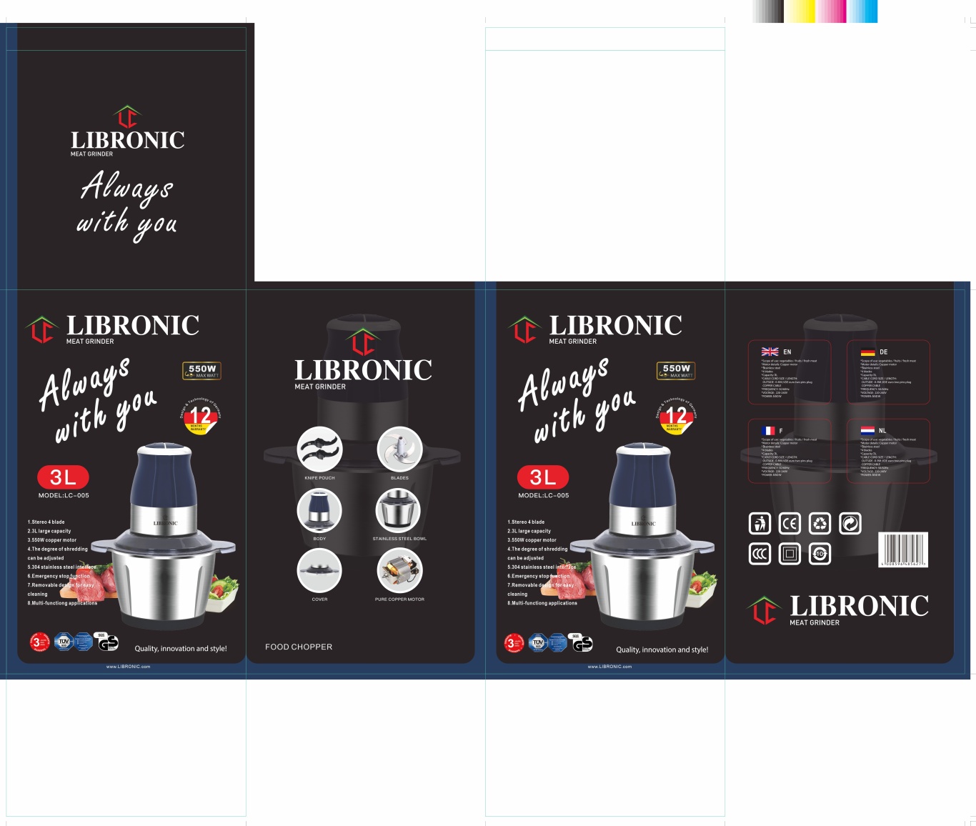 LIBRONIC品牌的绞肉机料理器黑色包装图3