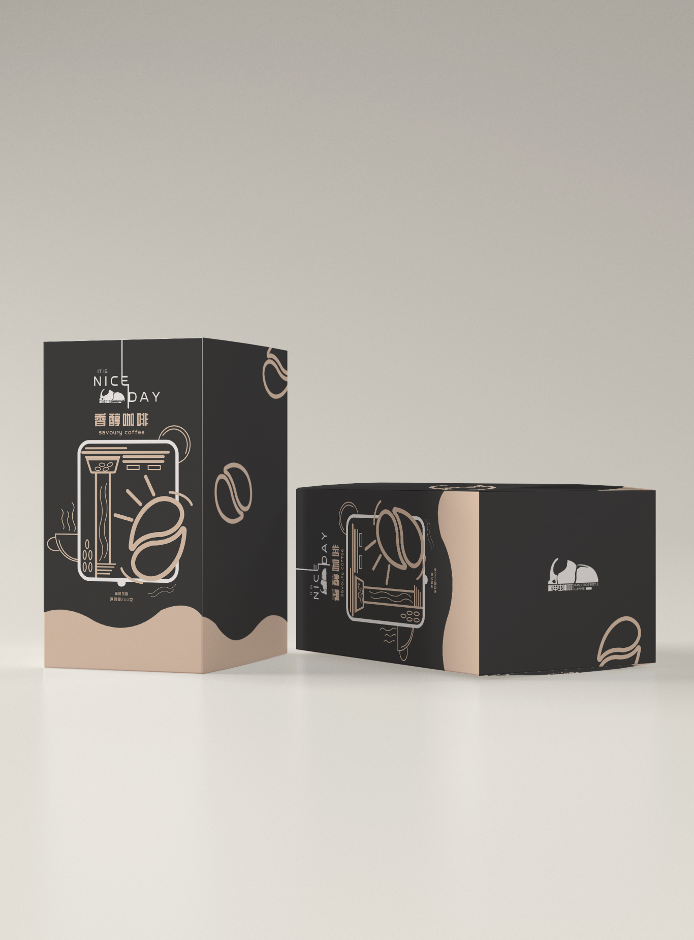 犀甲蟲咖啡品牌的簡約高級感咖啡包裝設計圖5
