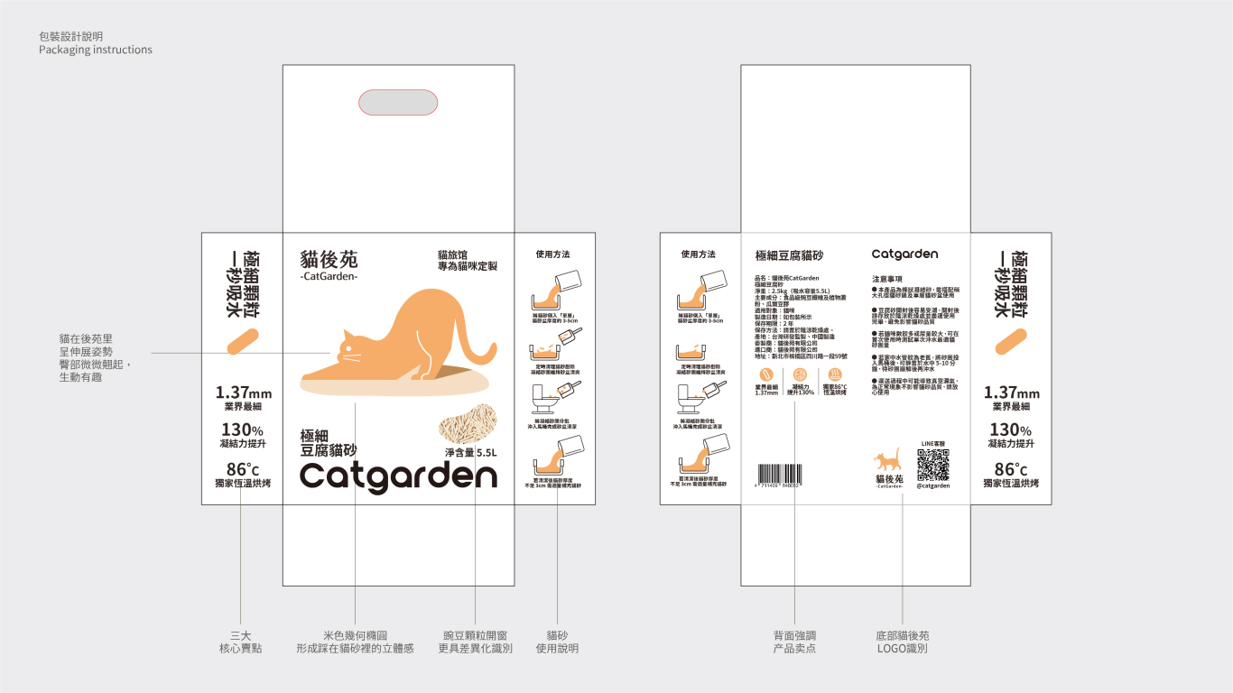 貓後苑CatGarden丨豆腐貓砂品牌包裝升級設計圖9