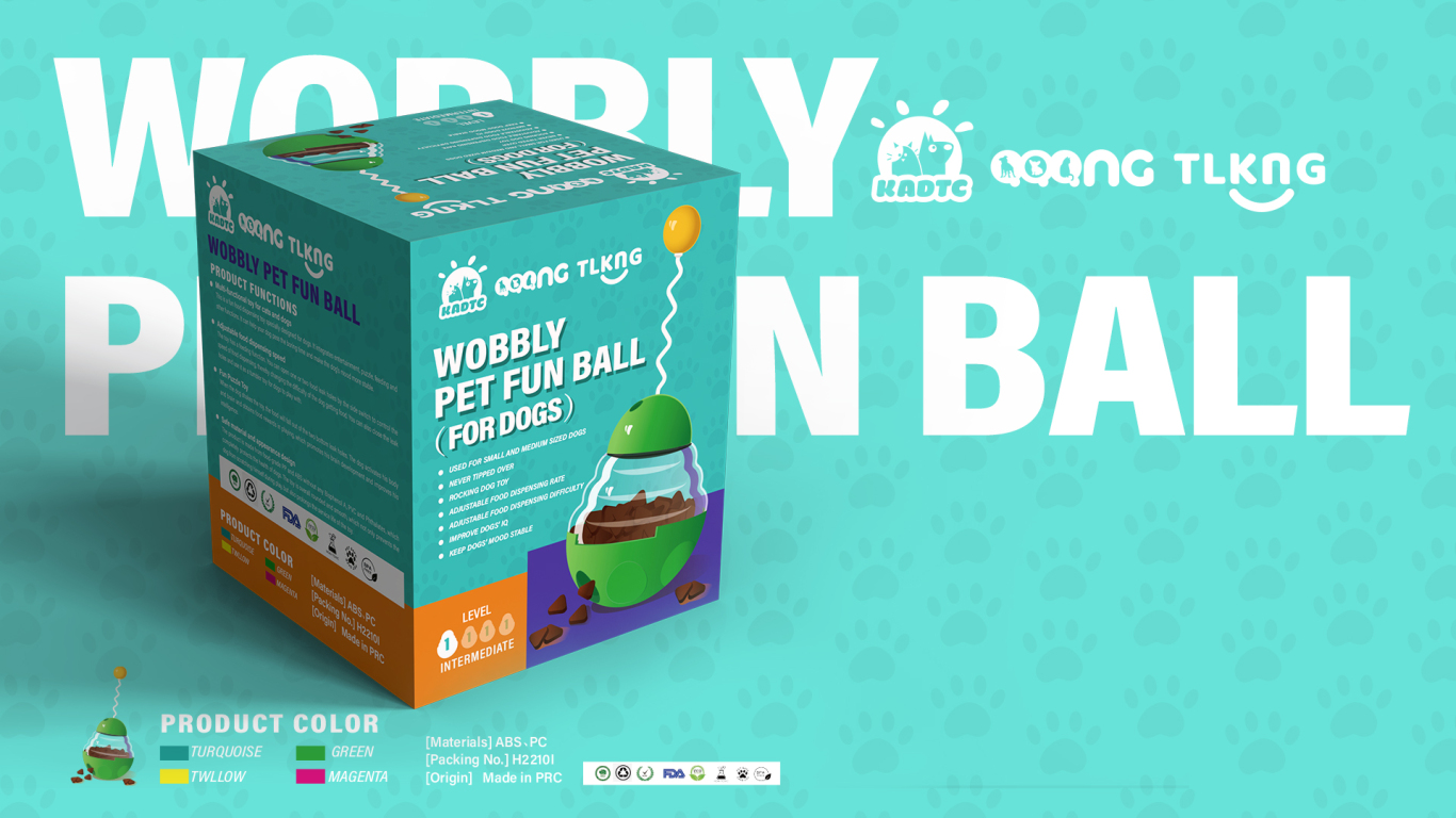 寵物用品-KADTC-寵物搖搖漏食球包裝設計圖4