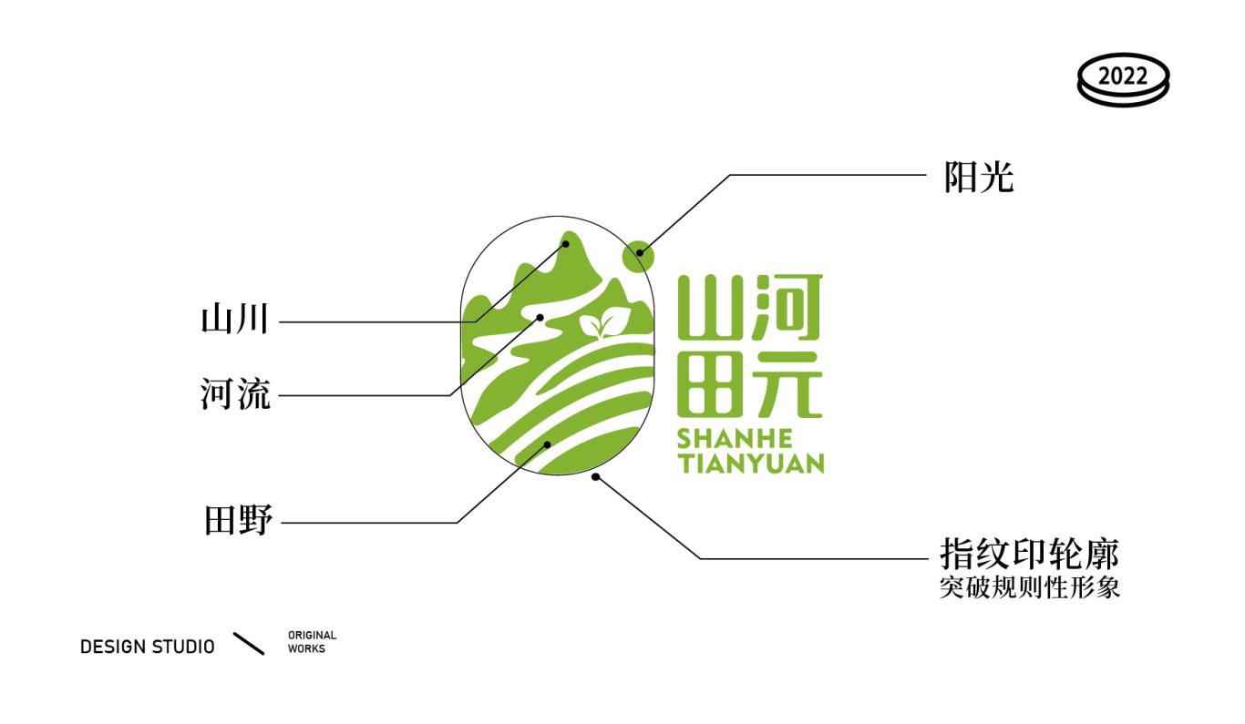山河田元農產品生鮮品牌logo設計圖1
