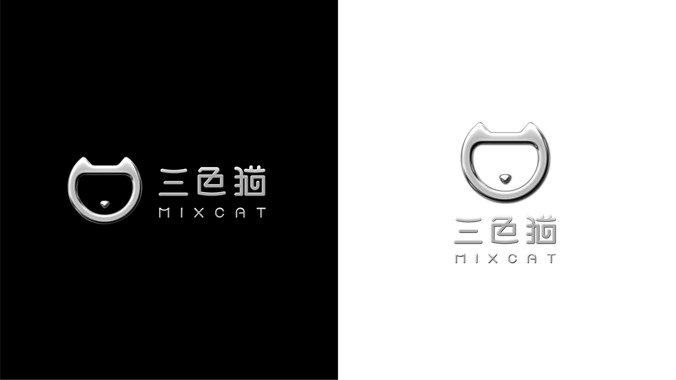 三色猫新能源汽车logo设计图1