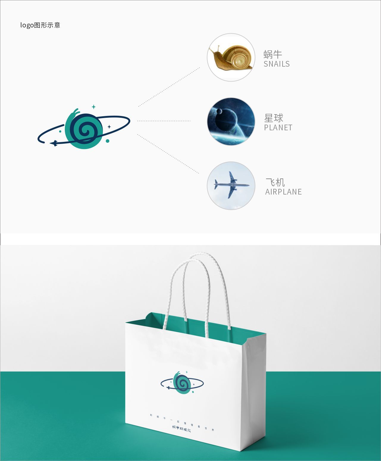 蜗牛环球旅行社LOGO设计图2
