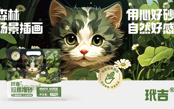 玳吉®天然珍珠猫砂系列包装设计