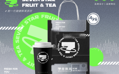 7星果茶飲品品牌LOGO設計｜奶茶 茶...