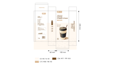 三孔咖啡吸管包裝設計