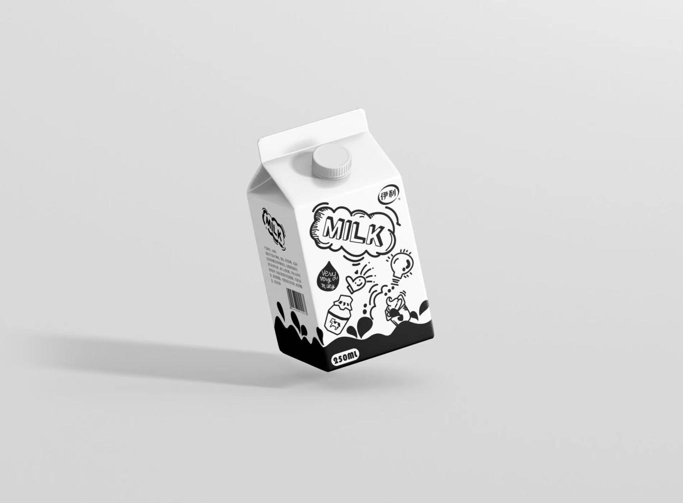 伊利无添加纯牛奶包装设计图7