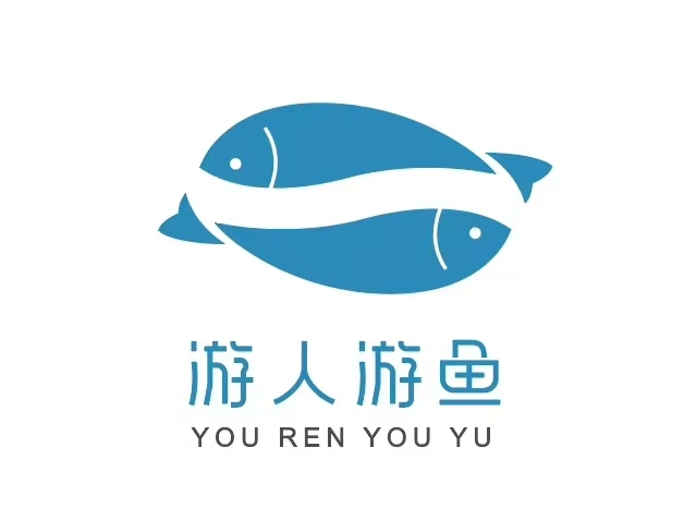 游人游鱼LOGO设计图1