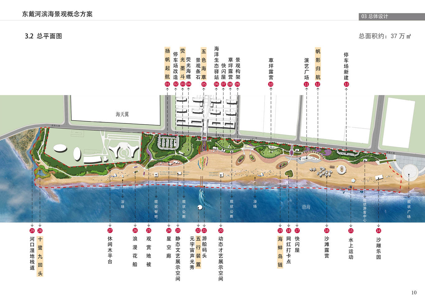 葫蘆島市東戴河國際醫(yī)療康養(yǎng)產(chǎn)業(yè)園區(qū)基礎(chǔ)設(shè)施工程（濱海景觀概念方案）圖2