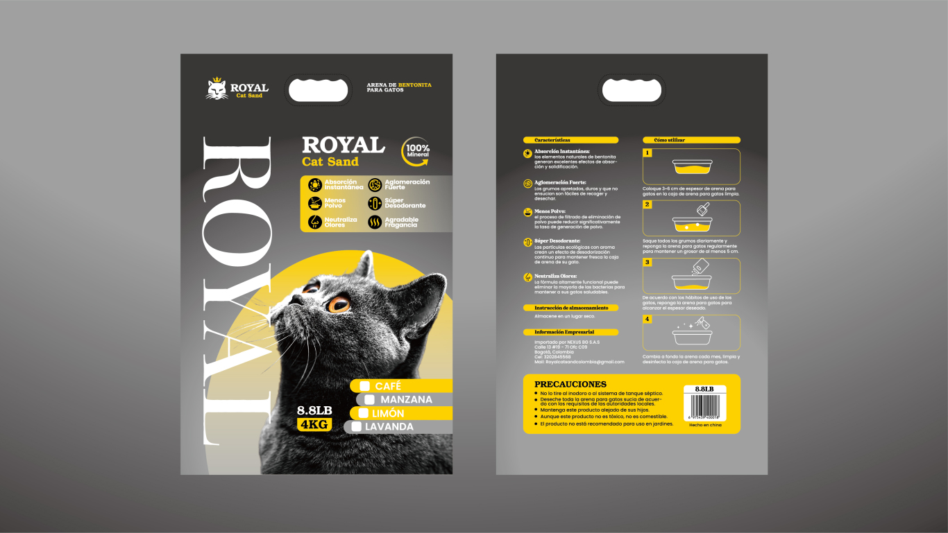 ROYAL CAT SAND&哥倫比亞膨潤土貓砂包裝設計圖6