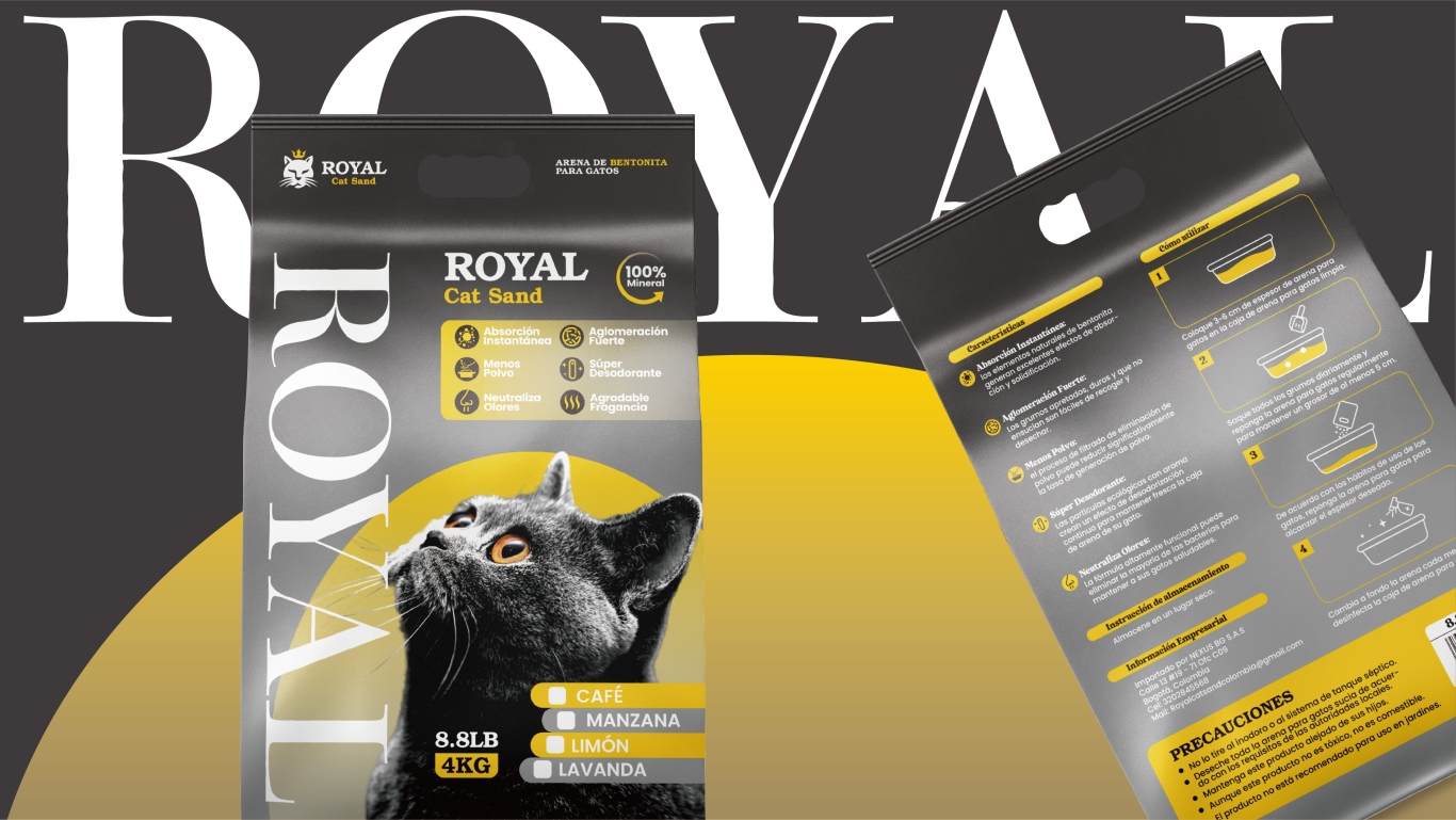 ROYAL CAT SAND&哥倫比亞膨潤土貓砂包裝設計圖8