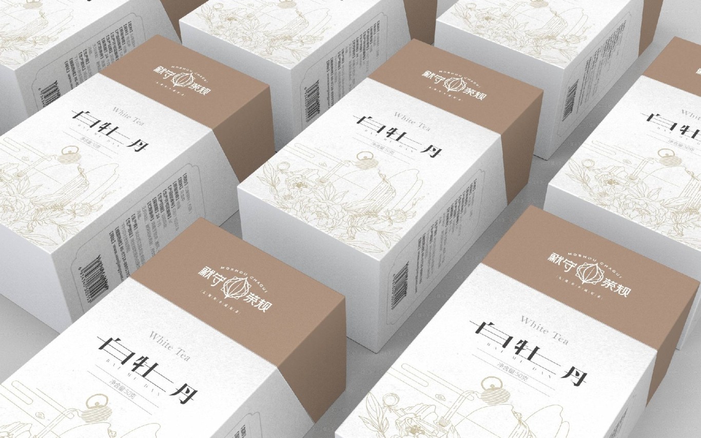 默守茶規白茶系列茶品牌包裝視覺設計圖1