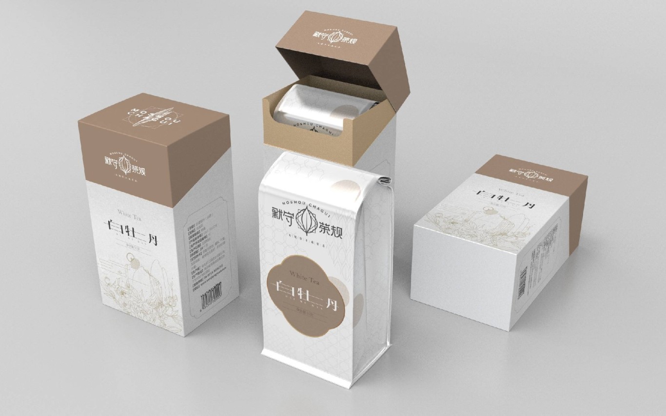 默守茶規白茶系列茶品牌包裝視覺設計圖7