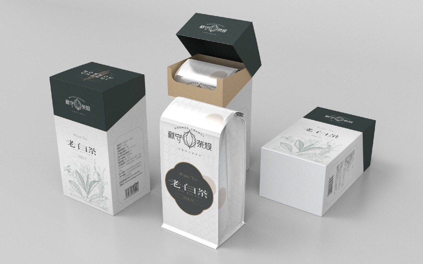 默守茶規白茶系列茶品牌包裝視覺設計圖2